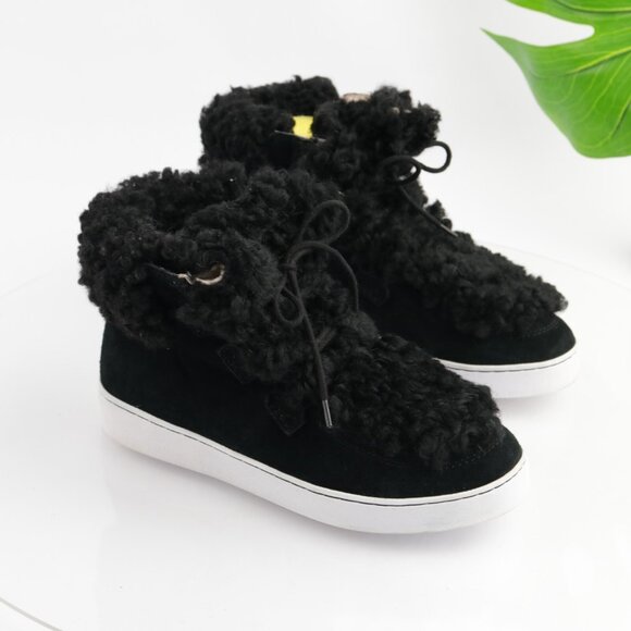 Vionic Womens Oak Boots Size 9 Black Suede Sherpa Lace Up Booties Sneaker Shoes - Picture 12 of 12